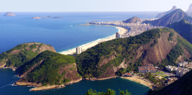 Aussicht vom Zuckerhut auf Copacabana